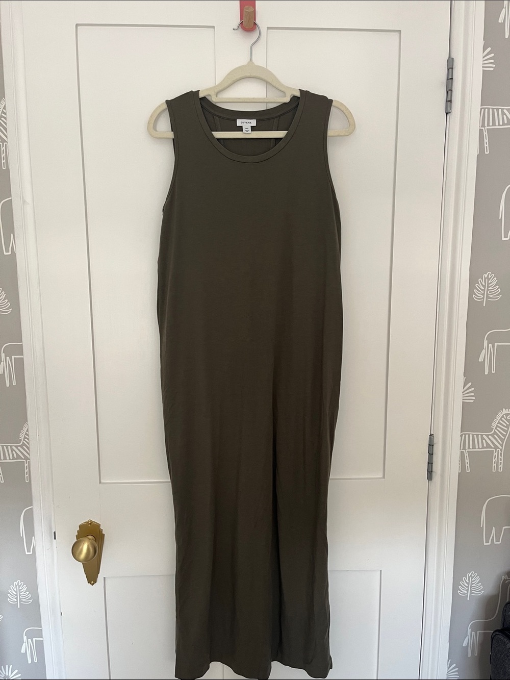 Cuyana Olive Sleeveless Tank Maxi Dress